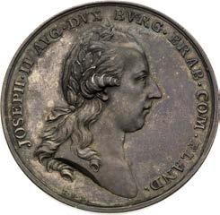 407. EF / Good EF 200 Stříbrná medaile 1781. Holdování v Belgii. Pěkná patina.