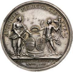 Vídeň. Silver Medal 1765. Marriage with Maria Josepha of Bavaria. Vienna.