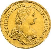 Ducat 1756. Prague. Nice luster in the fields. Die recarved from 1754.