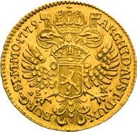 17. RRR! ị 2 pcs/mkt EF / EF 15 000 Dukát 1779. Praha. Zlatá patina.