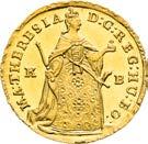 Dukat 1743.  Kabinettstück mit feiner Patina und spiegelnden Feldern.