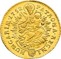Varianta - odlišná koruna panovnice. Ducat 1752.