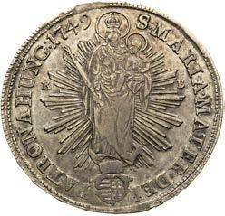 Stopa po uchu. Extrémně vzácný! Thaler 1749. Kremnitz.