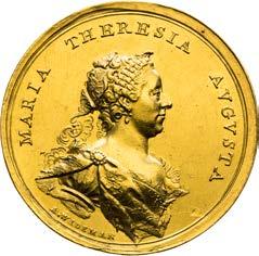 191. RR! EF / EF 15 000 Zlatá medaile 1741 (10 Dukát). Korunovace na uherskou královnu v Bratislavě. Velmi vzácná!