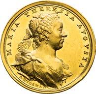 192. RR! Good EF / Good EF 6 000 Zlatá medaile 1741 (5 Dukát). Korunovace na uherskou královnu v Bratislavě. Leštěný.