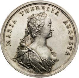 193. R! EF / EF 800 Stříbrná medaile 1741. Korunovace na uherskou královnu v Bratislavě. Škrábance. Vzácná!