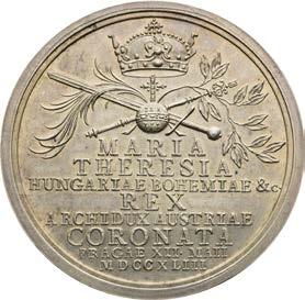 EF / EF 60 000 Zlatá medaile 1743 (20 Dukát). Korunovace na českou královnu v Praze. Škrábanec. Unikát!