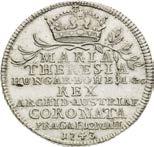 (elsen 100/2009, # 488). 199. RR! UNC / UNC 2 000 Stříbrná medaile 1743. Korunovace na českou královnu v Praze. Velmi vzácná!