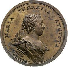 Coronation of bohemian queen in Prague. Rare! Medaille 1743. Krönung zur böhmischen Königin in Prag. Selten!