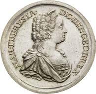 206. EF / Good EF 300 Stříbrná medaile 1743. Korunovace na českou královnu v Praze.