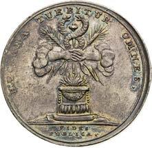 209. RR! About UNC / Good EF 2 000 Zlatý žeton 1743 (1 1/4 Dukát). Holdování hornorakouských stavů v Linci.