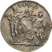 Silver Token (1755-1757). Homage in Brugges. Flan defect.