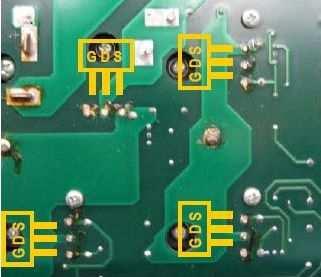 MG014-2 SERVISNÍ MANUÁL / SERVICE MANUAL ALFIN 150 TIG HF page 7 Pro kontrolu tranzistorů změřte tyto podle následující tabulky testerem diod červený černý hodnota S G 0,28 G S 0,6 Hodnoty jsou