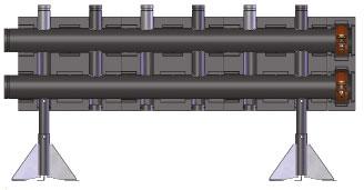 Konstrukční délky Každý topný okruh (TO) potřebuje stavební délku 500 mm. Izolované zaslepovací víko vyžaduje 135 mm.