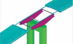 25 Construction sequences: a) steel beams and saddles, b) erection of the segments of the main span Obr. 26 Výztuž podporových segmentů Fig. 26 Reinforcement of the support segments Obr.