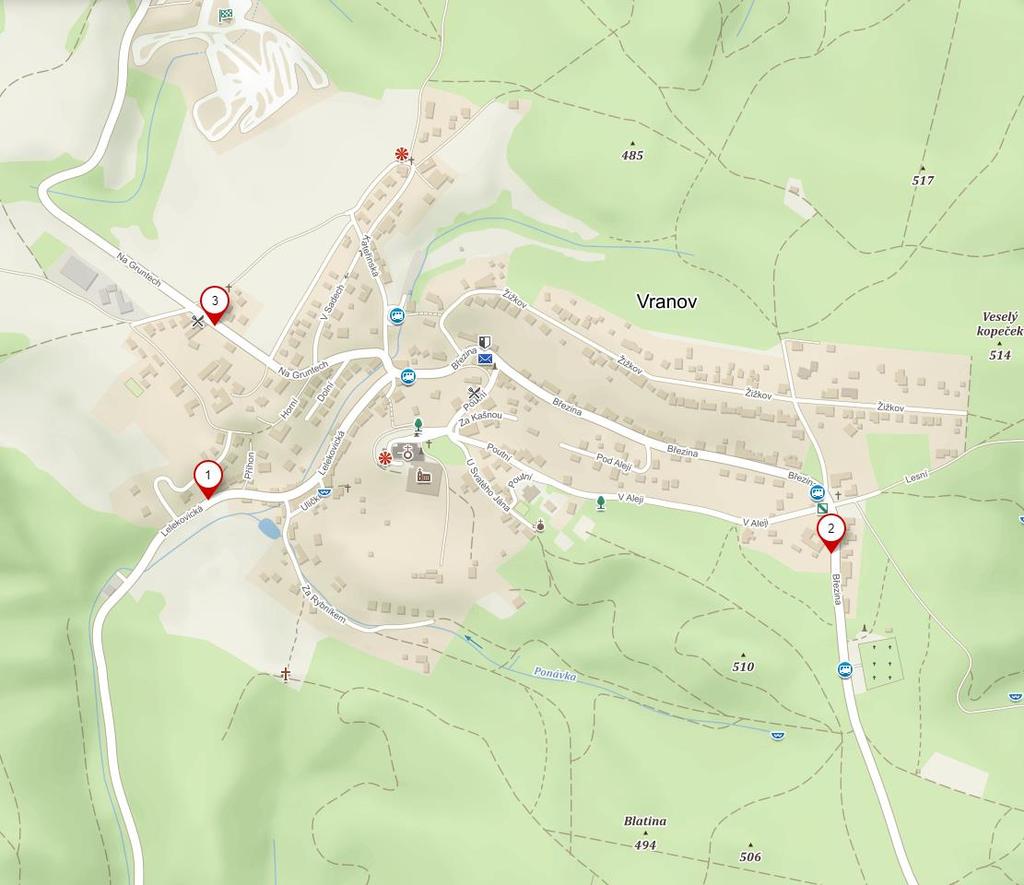 1. Úvod Na základě požadavku zadavatele bylo provedeno statistické vyhodnocení dopravy. Předmětné lokality jsou umístěny v obci Vranov. 1.1. Mapa s označením lokalit 3 1 2 Obr.