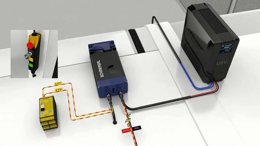 Manuální elektrické odjištění Manuální elektrické odjištění a rozšířená diagnostika Základní varianta AZM400 (-ST) je jako většina elektronických spínacích přístrojů Schmersal vybavena 8 pinovým