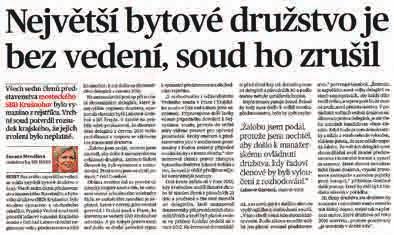14 Krušnohor, zpravodaj stavebního bytového družstva Dejte na frak představenstvu Dokončení ze str.