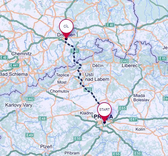 A17/D8 C-ITS koridor Dresden Ústí nad Labem Praha (cca 150 km) Zajímavé charakteristiky: - prostředí (kopce,