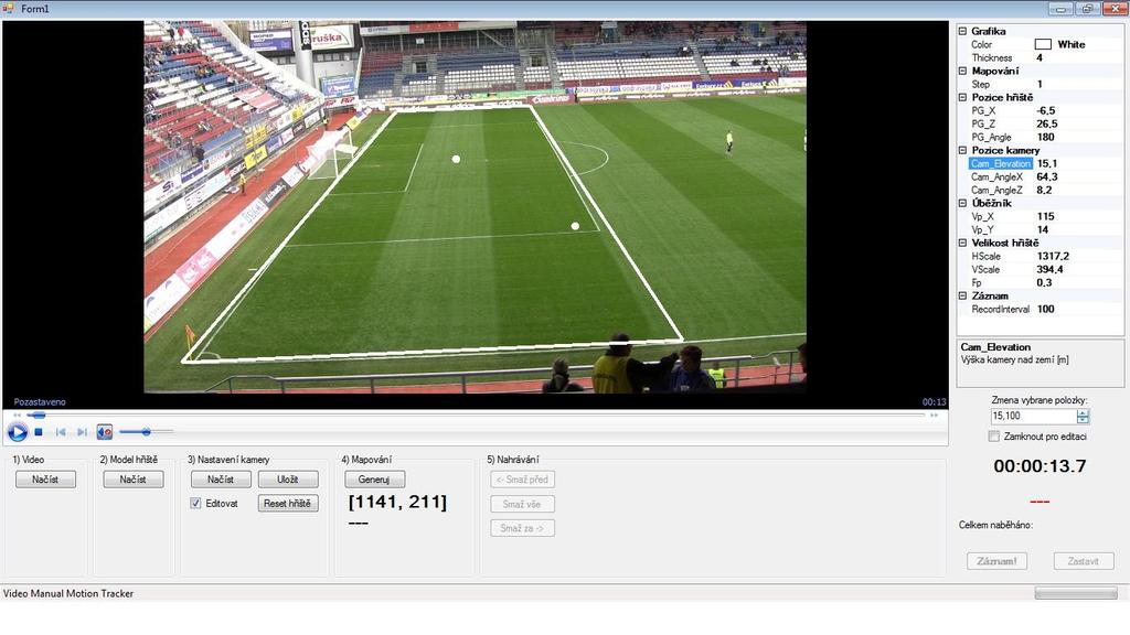 Tabulka 13. Nastavení programu VMMTS 1.