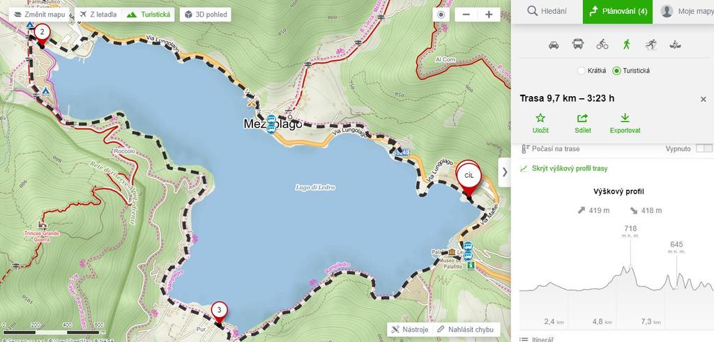 JEZERO LAGO DI LEDRO MOŽNOSTI: 1) Kajaky na jezeře 2)