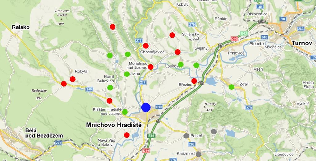 6.2.4. Porovnání kapacit a počtu dětí dle jednotlivých skupin obcí Obr. č. 3 Počty dětí ve věku 6 10 let a 11 14 let ve sledovaných skupinách obcí dle indexu návštěvnosti 1.