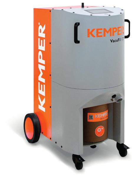 VacuFil 125 Pro jednotlivá pracoviště s automatickou regulací odsávacího výkonu Správa strojového parku a dálková údržba pomocí cloudového systému a aplikace KEMPER Connect* Sběrná prachová nádoba
