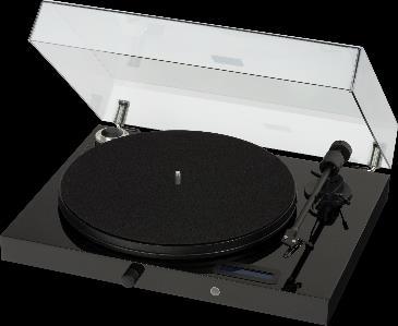 Designový gramofon s pevným dřevotřískovým šasi, talířem