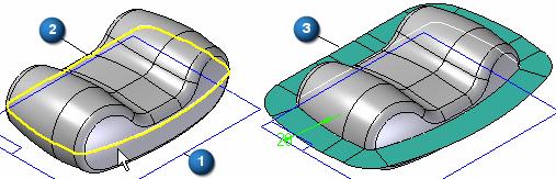 Lekce 6 Nástroje manipulace s plochou Příkaz Dělicí plocha Vytvoří dělicí plochu podél vybrané dělicí křivky.