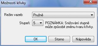 Tvorba a úprava křivek Určování bodů polygonu Pokud jsou editační body dva nebo tři, potom je počet bodů polygonu roven řádu.