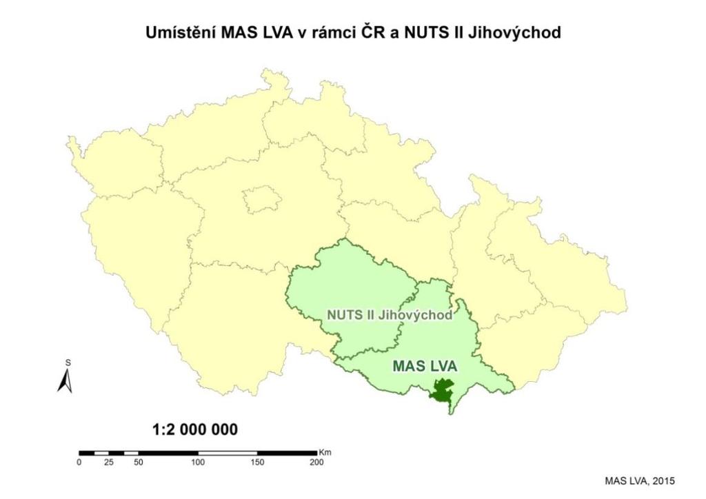 Území MAS Lednicko-valtický areál, z.s. náleží do regionu soudržnosti (NUTS 2) Jihovýchod. Největším sídlem analyzovaného území je město Břeclav.