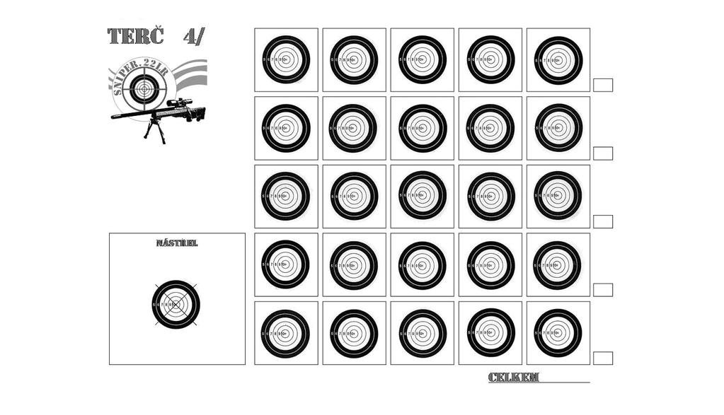 Část 3 terč č. 6 příprava se zbraní Terč č. 6 střelba 15 ran Příprava se zbraní Terč č. 5 překvapení 10 ran v čase 5 min. 10 min. 5 min. 150 sec.