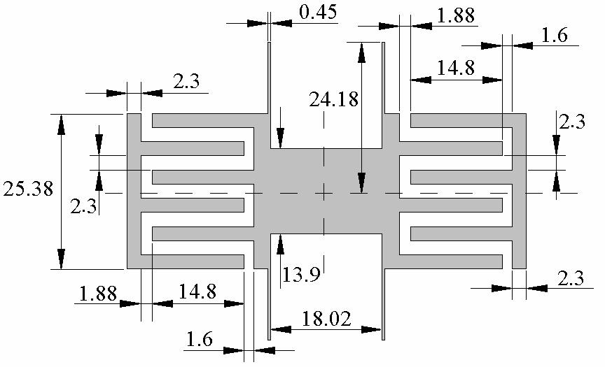 Appendix 2 One cell structure dimensions In the figures below are depicted single cell structures with coted dimensions.