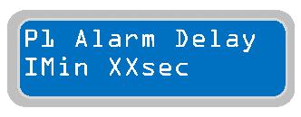 2 Parametr P1 Alarm Delay I max slouží k nastavení časové prodlevy pro aktivaci alarmu pro maximální spotřebu proudu (nadproud): musí být překročena prahováhodnota (nadproud) u doby specifikované pro