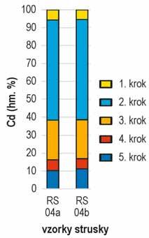 3) na všech vzorcích, Cu na vzorcích RS 04 a RS 05 (obr. 4) a Cd na vzorku RS 04 (obr. 5).