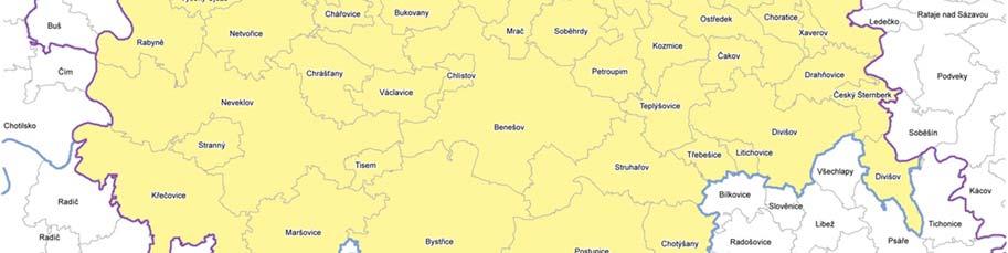 1. Základní informace o řešeném území, jeho vymezení Identifikace správního obvodu SO ORP Benešov se nachází na okrese Benešov, jižně až
