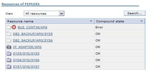 Search Allows you to display only resources that meet specific search criteria.