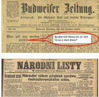 Exkurze a projekty První republika aneb Jak to viděli čeští Němci V pátek 26. října si naše škola formou různých workshopů či přednášek a vernisáží připomněla 100. výročí založení Československa.
