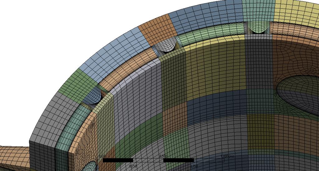 Obrázek 19: Detail sítě u lišt hydroakumulátorů Obrázek 20: Celkový pohled na síť vstupní části 4.3.3.6.