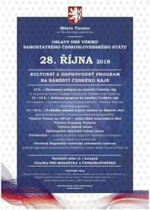 Kronika města Turnova 2018 44 Program oslav 13.00 Slavnostní zahájení na náměstí Českého ráje za doprovodu dechové kapely Turnovanky a Selské jízdy Český ráj 13.00 16.