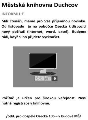 AKCE KNIHOVNY NA PROSINEC 2019 3.12. Výtvarná dílna (odd. pro mládež Smetanova 7, 14:30-15:30 h) 4.12. Tvořivý klub seniorů - VÁNOČNÍ DEKORACE - KOŠÍČEK (odd.
