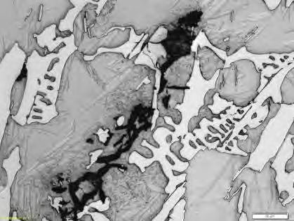 055%Ce, which probably corresponds to the negligible occurrence of graphite and lower retained austenite content in the matrix. The hardness is also higher due to the presence of eutectic carbides.