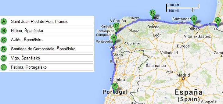 i v Portugalsku. Ušli asi 1200 km ve velmi svízelných klimatických podmínkách převážně po silnicích.