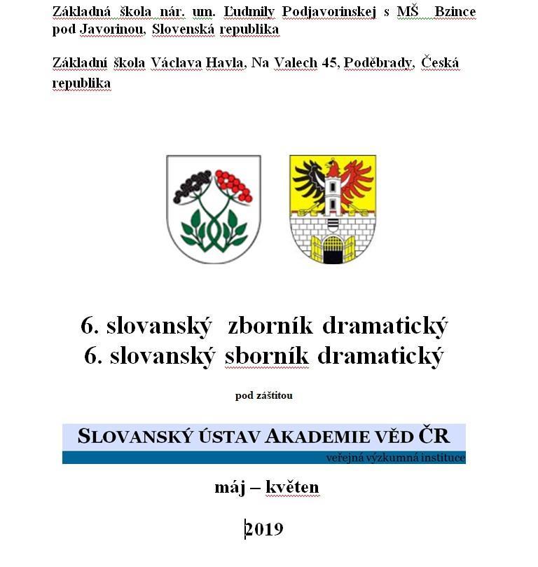 Poděkování ředitele Slovanského ústavu Akademie věd ČR Milí žáci a pedagogové 9. D Základní školy Václava Havla, Poděbrady, Na Valech 45/II, Česká republika a 9. třídy Základnej školy nár. um.