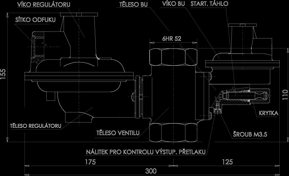 5.2.5. Domovní regulátory RP 6/10 Těleso regulátoru je pomocí příruby připojeno k tělesu ventilu s možností plynulého natáčení od 0-360.