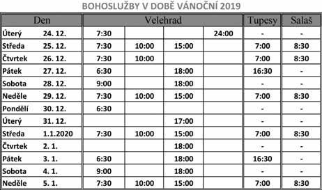 00 - mše svatá Zjevení Páně (Tři Králové) - 6. ledna 18.00 mše svatá - žehnání vody, křídy, kadila a zlata, žehnání koledníků Tříkrálové sbírky Svátek Křtu Páně - 12. ledna 8.30 a 10.