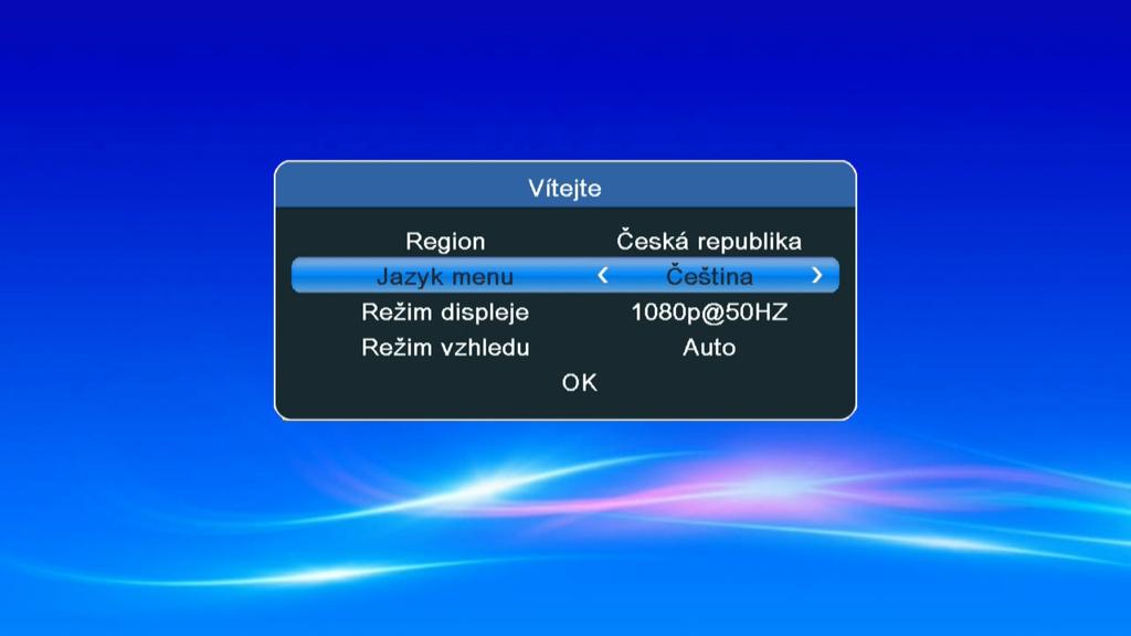 Nyní můžete nastavit váš preferovaný region a jazyk.