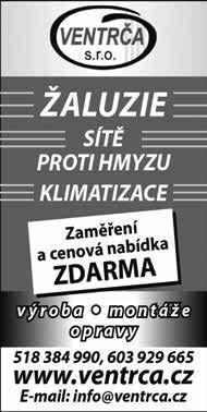 S2015/405 Prodám zasíťovaný stavební pozemek 600 m 2 v Ostrožské Lhotě. T: 777 718 334 S2015/437 Mladá rodina se 2 dětmi hledá pronájem v RD se zahrádkou.