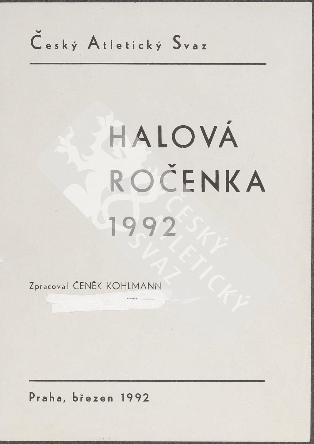 v Český Atletický Svaz MOVÁ ROČENKA 1992