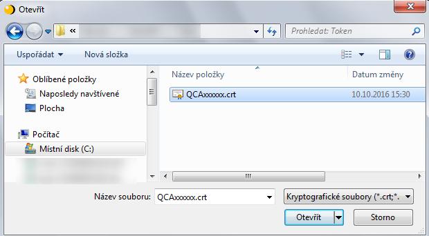 10. Pokud operace proběhne úspěšně, bude zobrazena hláška: 11. Po úspěšném importu bude certifikát vidět v programu isignum na záložce etoken. 12.